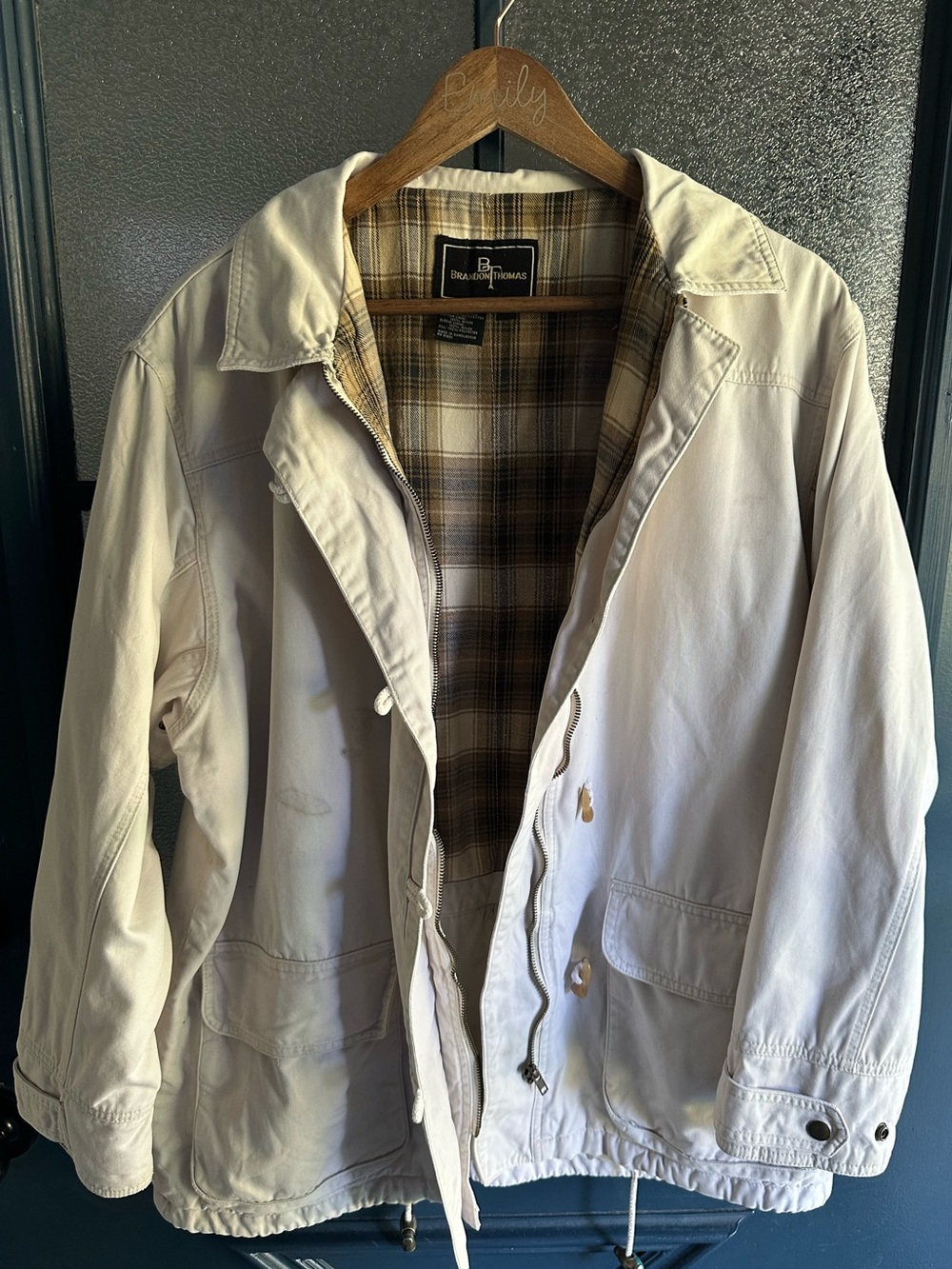 Vintage Cream Barn Utility Jacket